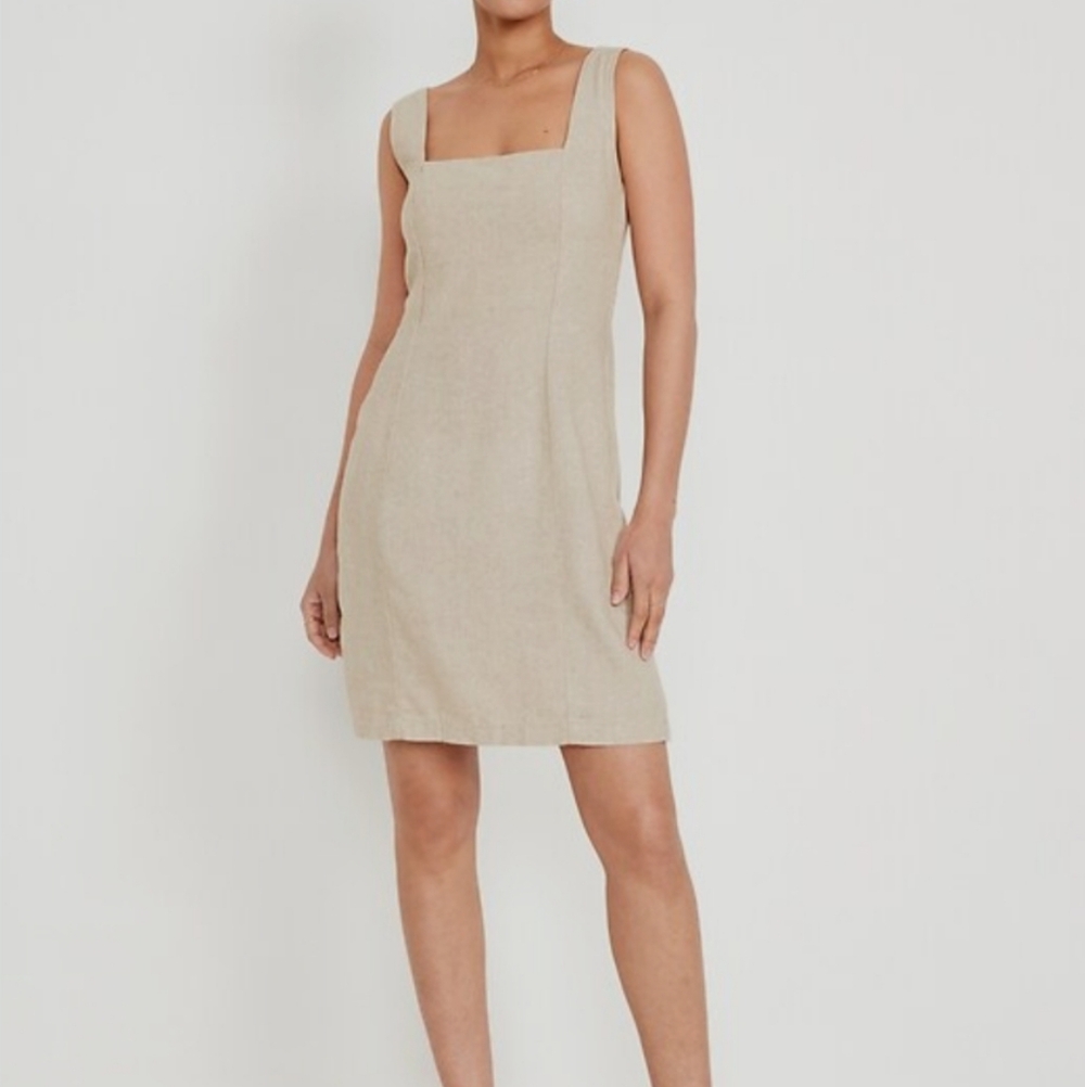 Old Navy Beige Square Neck Mini Dress